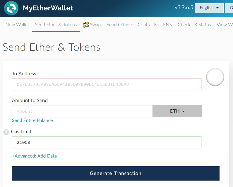 QUE.com.HOWTO.Create.Your.Own.Token.01.Deposit.ETH