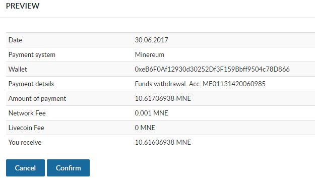 QUE.com.HOWTO.Create.Your.Own.Token.01.Deposit.Livecoin.MNE.Withdraw.confirm