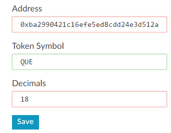 QUE.com.HOWTO.Create.Your.Own.Token.02.MNE.SmartContract.QUE.AddCustomToken