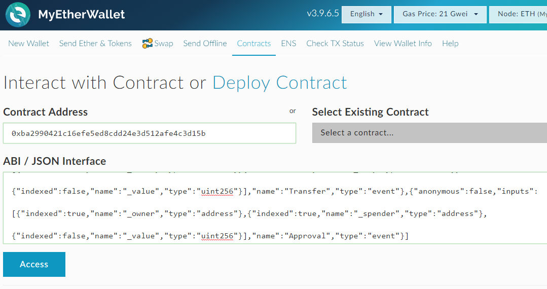 QUE.com.HOWTO.Create.Your.Own.Token.02.MNE.SmartContract.interact